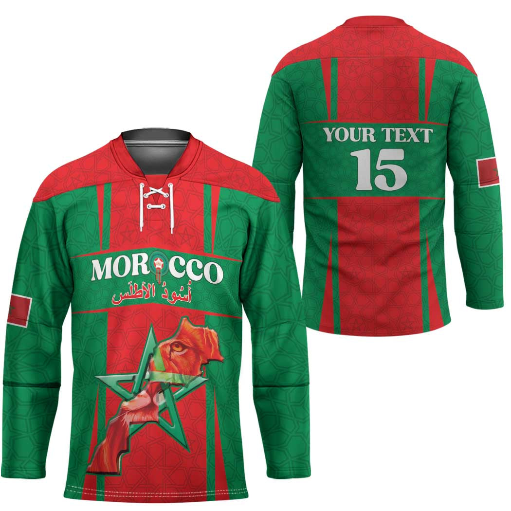 Custom Morocco Football Hockey Jersey Go Champions Atlas Lions - Red - Wonder Print Shop