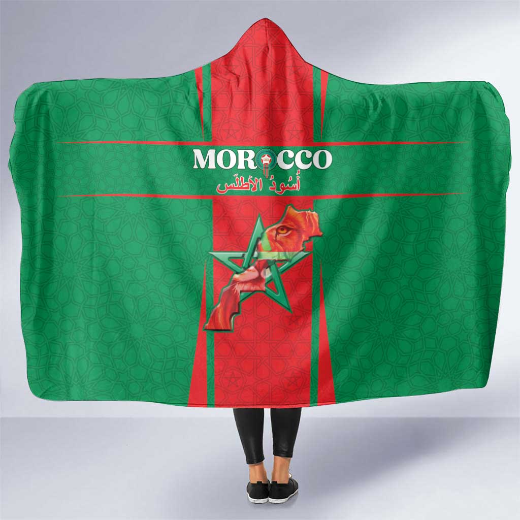 Morocco Football Hooded Blanket Go Champions Atlas Lions - Red - Wonder Print Shop