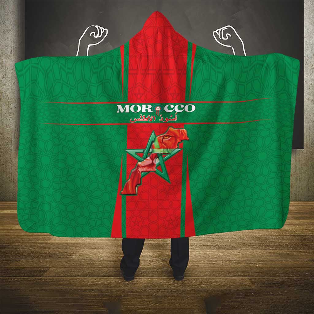 Morocco Football Hooded Blanket Go Champions Atlas Lions - Red - Wonder Print Shop