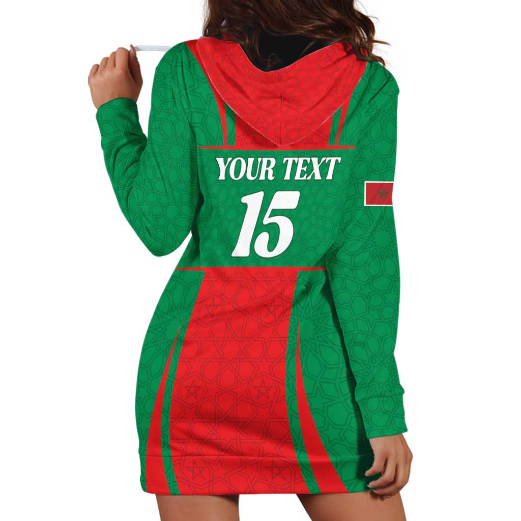 Custom Morocco Football Hoodie Dress Go Champions Atlas Lions - Red - Wonder Print Shop