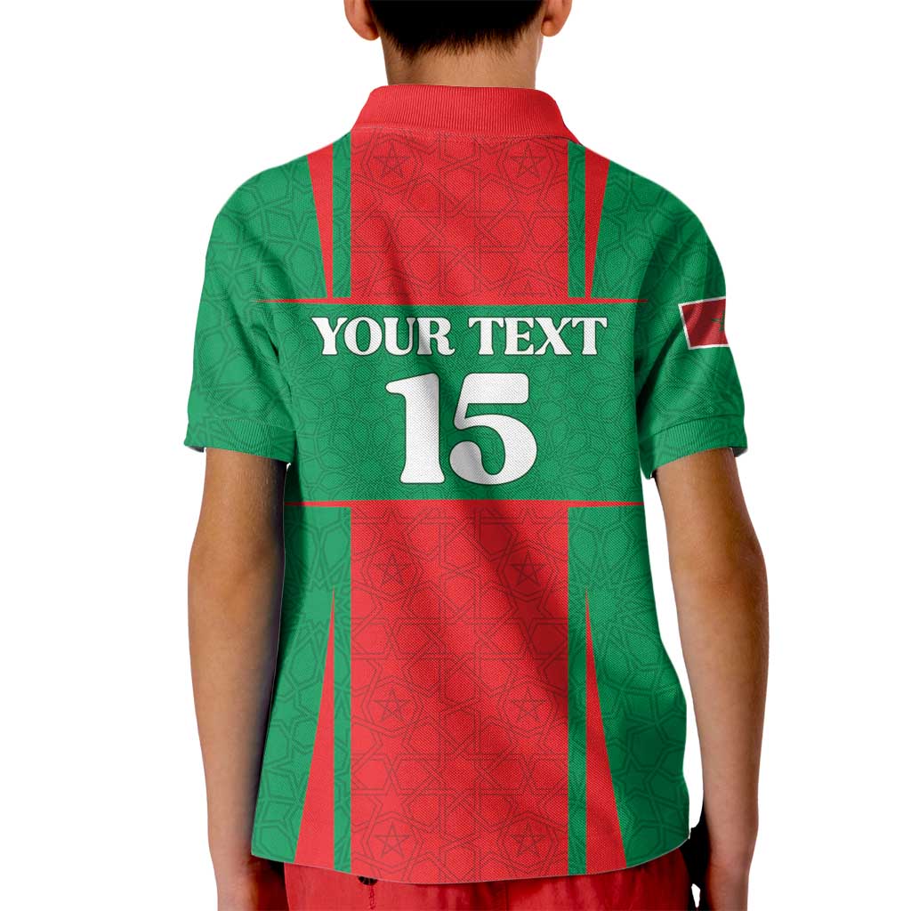 Custom Morocco Football Kid Polo Shirt Go Champions Atlas Lions - Red - Wonder Print Shop