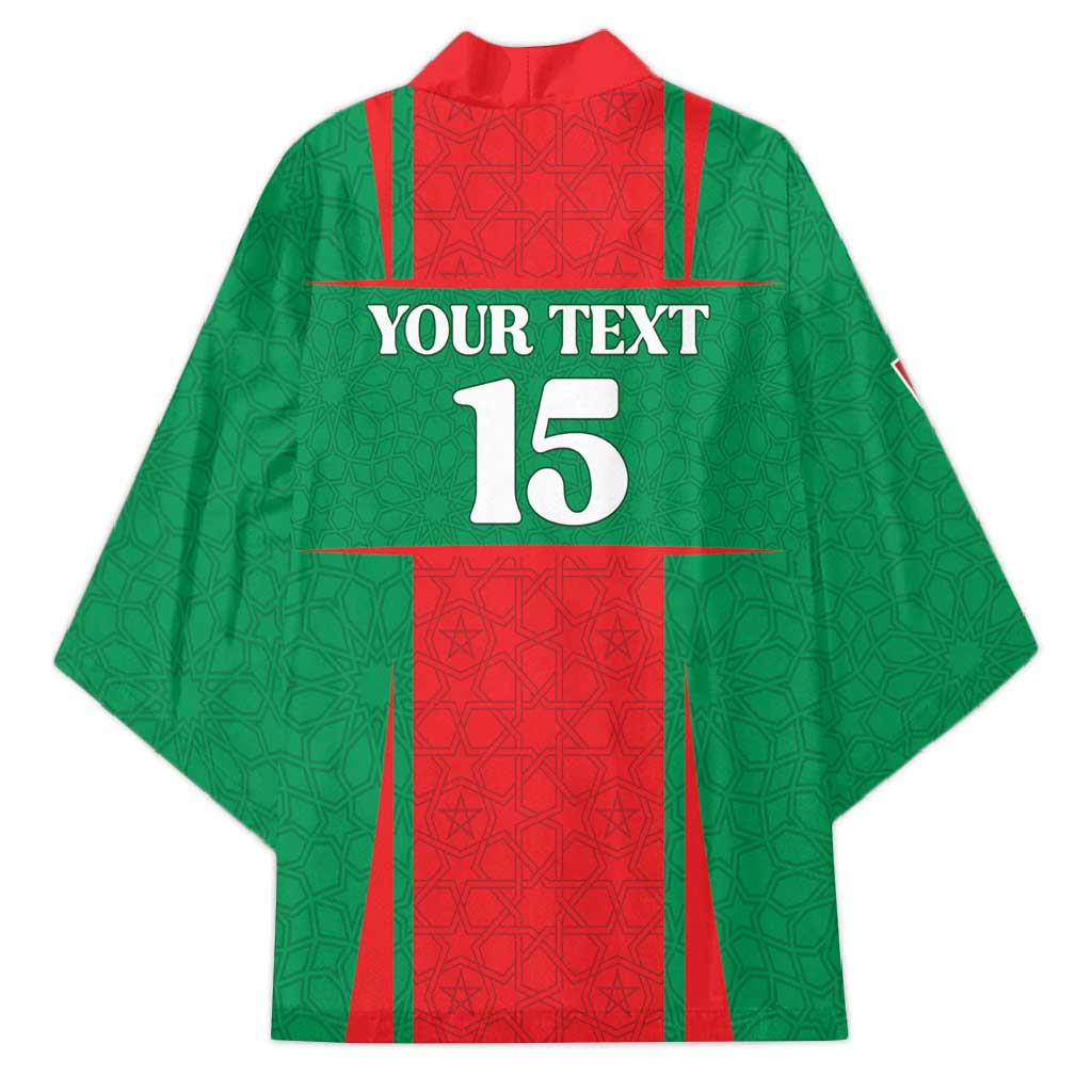 Custom Morocco Football Kimono Go Champions Atlas Lions - Red - Wonder Print Shop