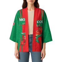 Custom Morocco Football Kimono Go Champions Atlas Lions - Red - Wonder Print Shop