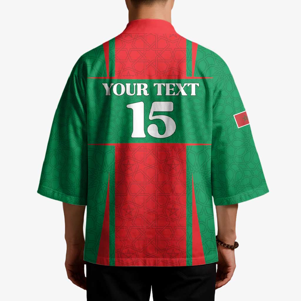 Custom Morocco Football Kimono Go Champions Atlas Lions - Red - Wonder Print Shop
