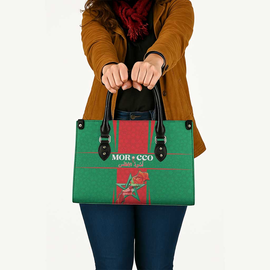 Morocco Football Leather Bag Go Champions Atlas Lions - Red - Wonder Print Shop