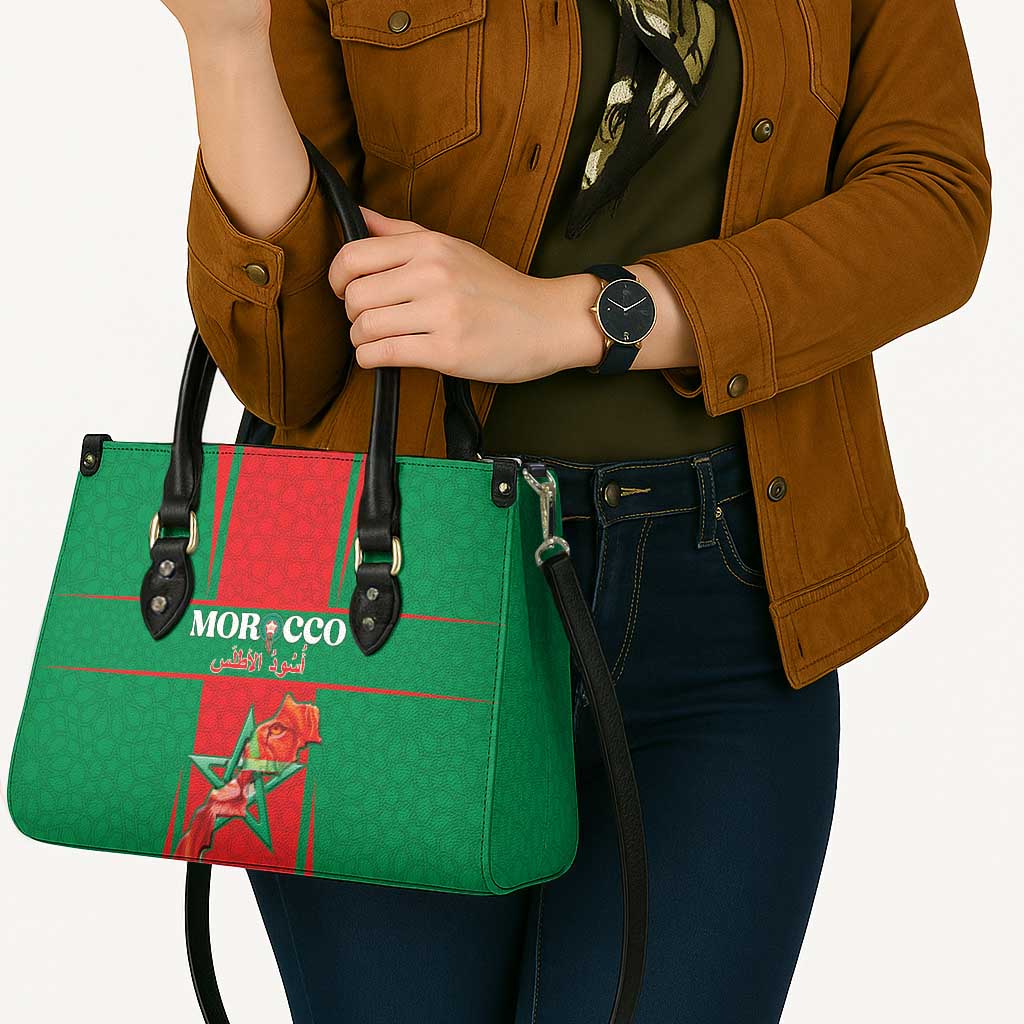 Morocco Football Leather Bag Go Champions Atlas Lions - Red - Wonder Print Shop