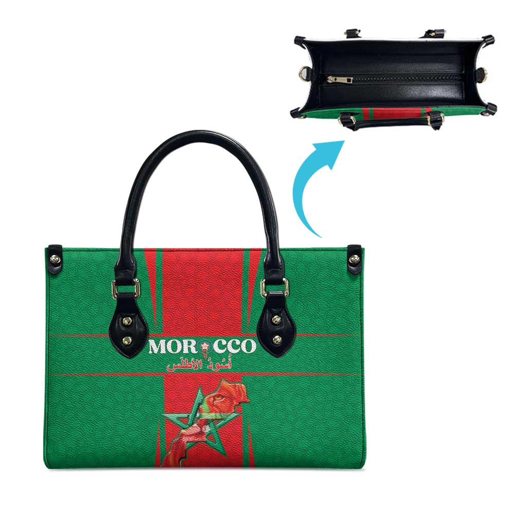 Morocco Football Leather Bag Go Champions Atlas Lions - Red - Wonder Print Shop