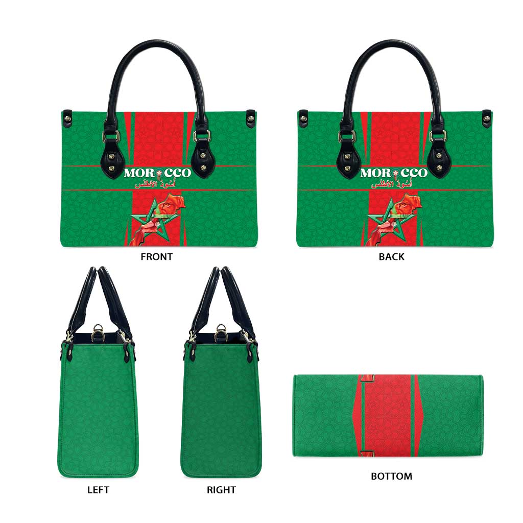 Morocco Football Leather Bag Go Champions Atlas Lions - Red - Wonder Print Shop