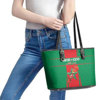 Morocco Football Leather Tote Bag Go Champions Atlas Lions - Red - Wonder Print Shop