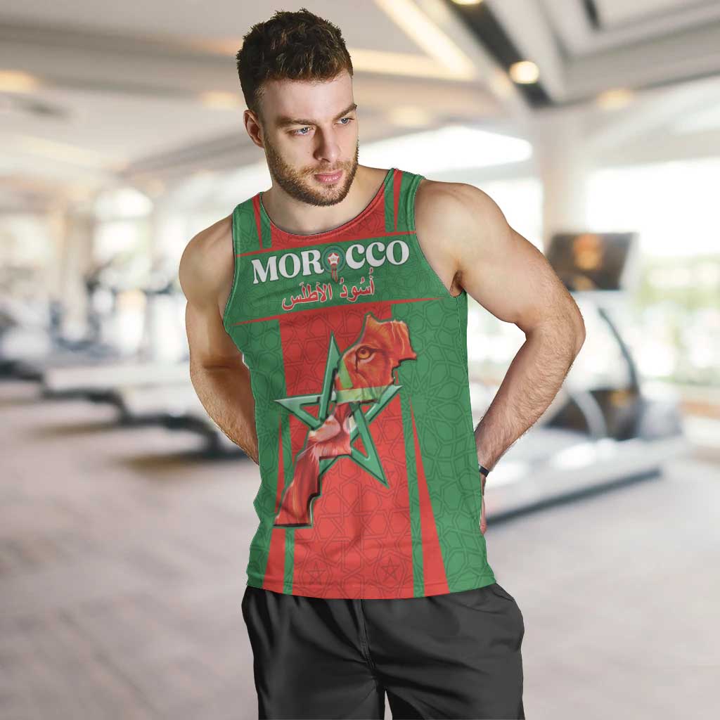 Custom Morocco Football Men Tank Top Go Champions Atlas Lions - Red - Wonder Print Shop