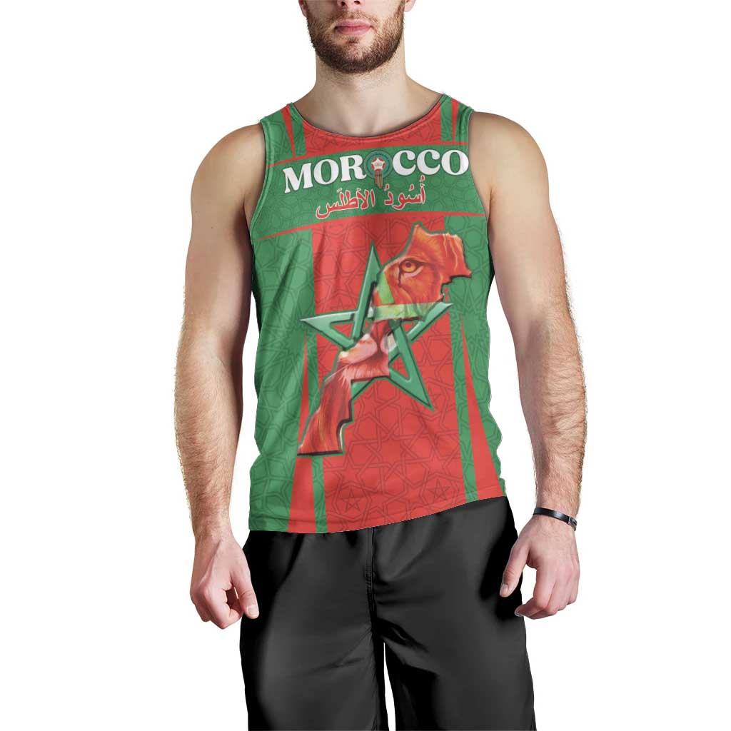 Custom Morocco Football Men Tank Top Go Champions Atlas Lions - Red - Wonder Print Shop
