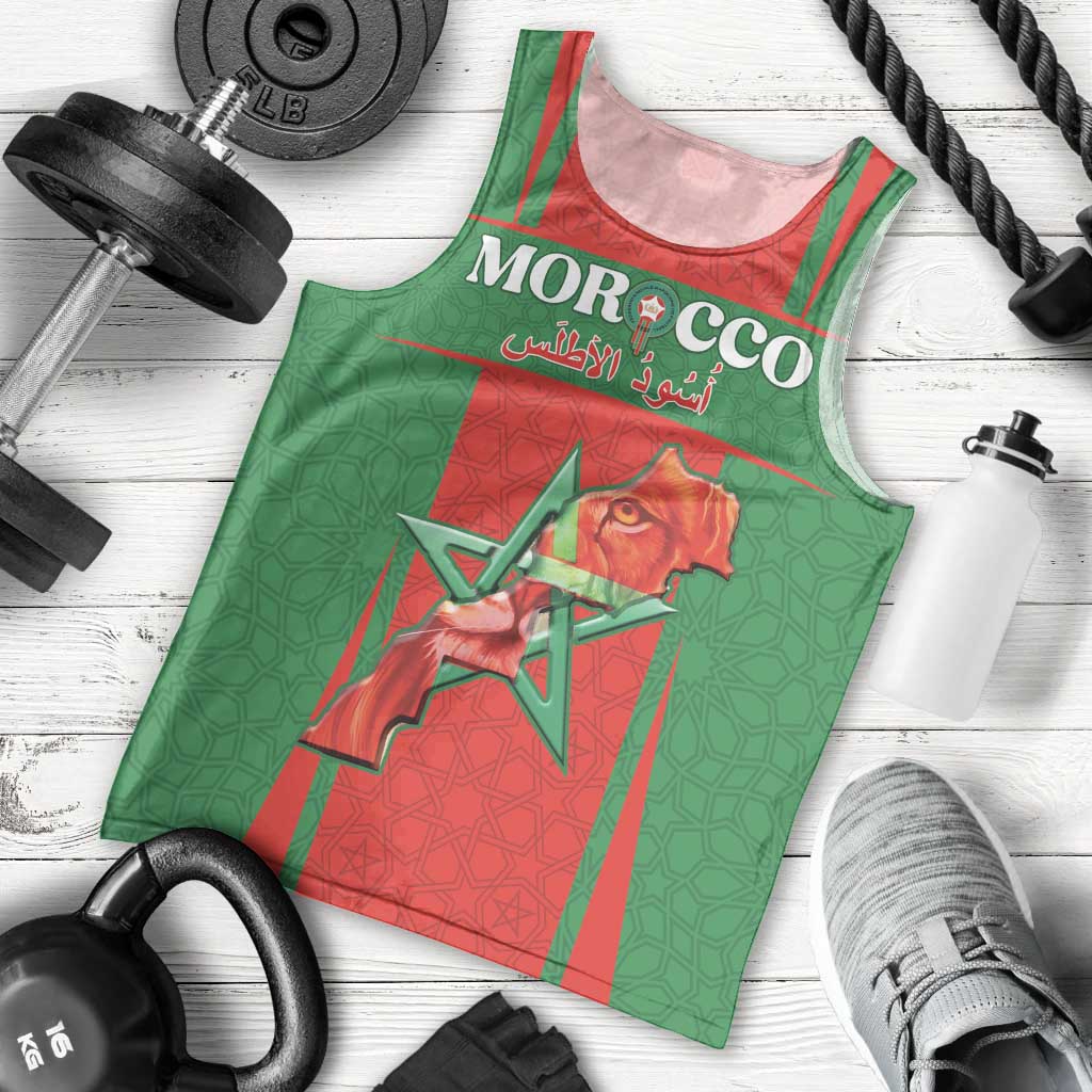 Custom Morocco Football Men Tank Top Go Champions Atlas Lions - Red - Wonder Print Shop
