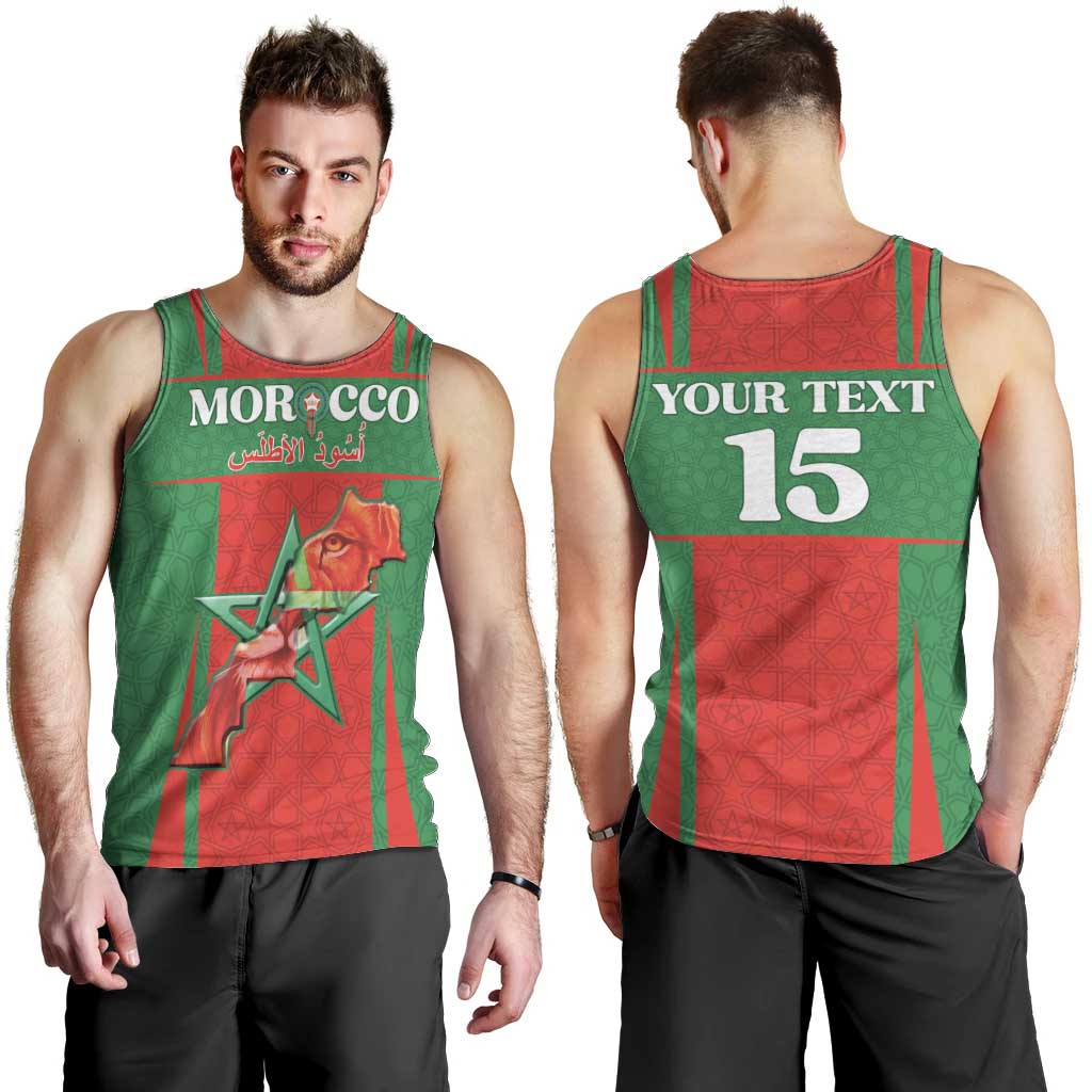 Custom Morocco Football Men Tank Top Go Champions Atlas Lions - Red - Wonder Print Shop