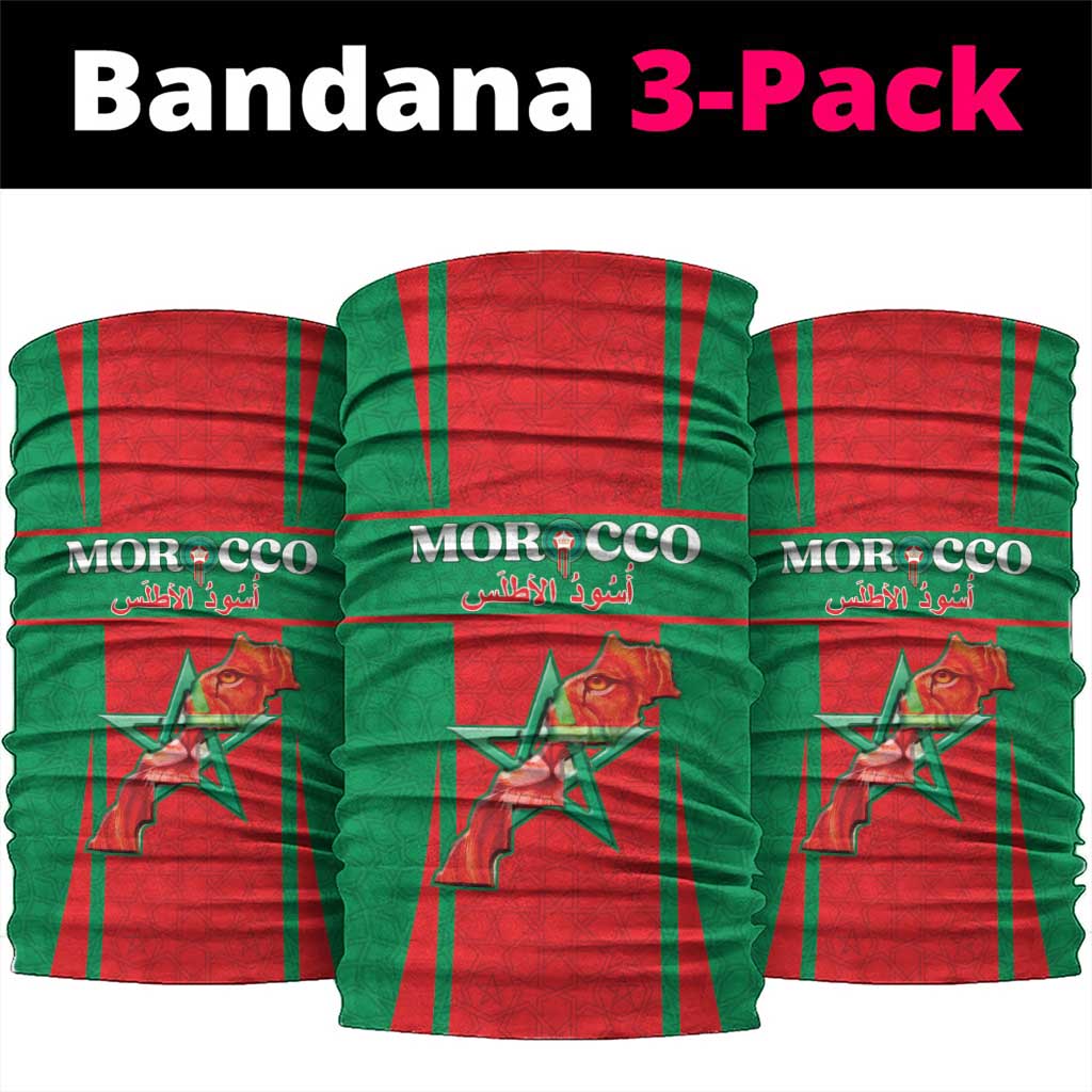 Morocco Football Neck Gaiter Go Champions Atlas Lions - Red - Wonder Print Shop