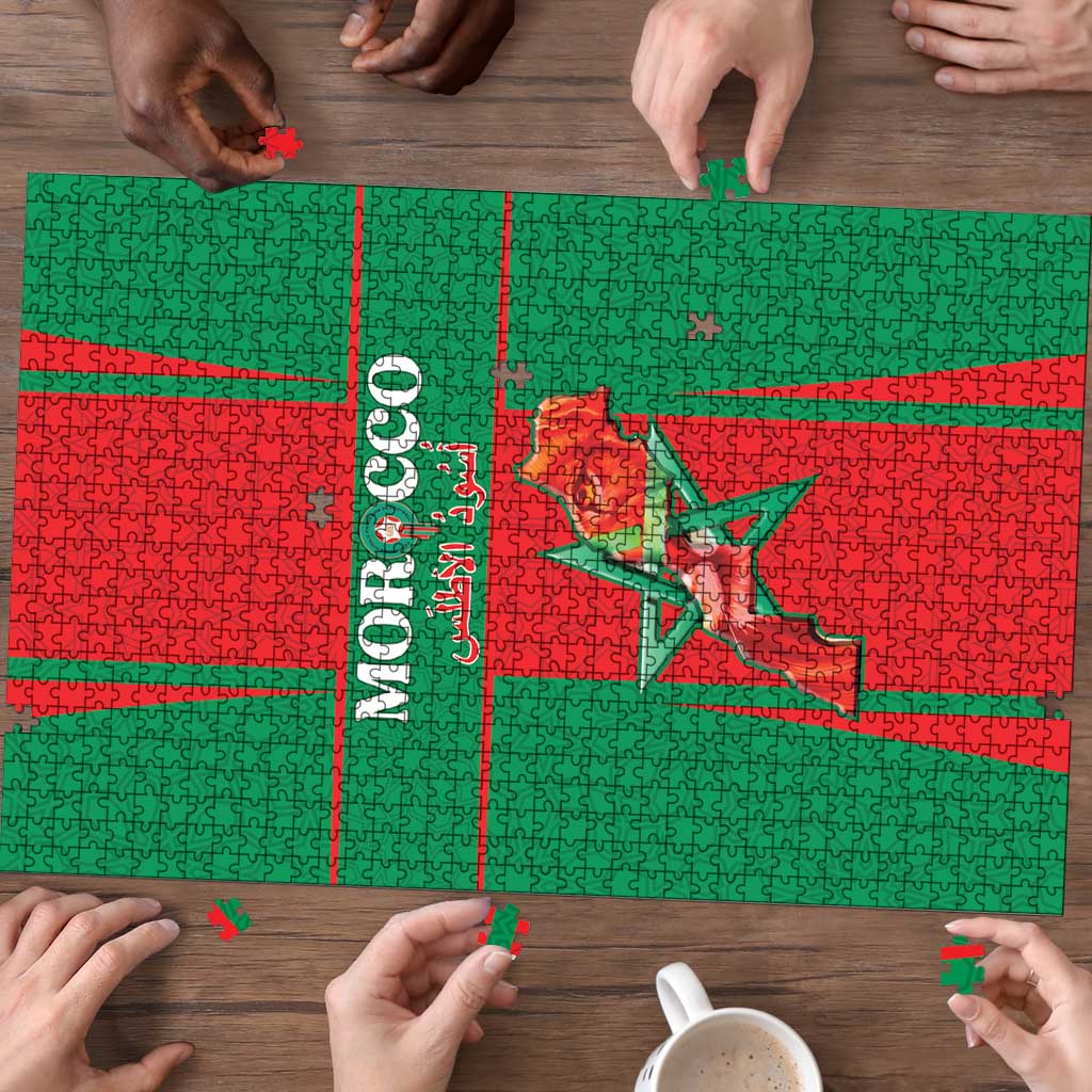Morocco Football Puzzle Go Champions Atlas Lions - Red - Wonder Print Shop