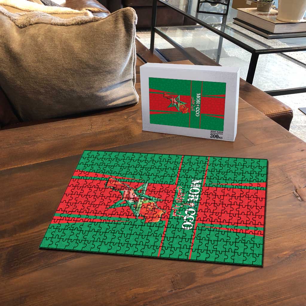 Morocco Football Puzzle Go Champions Atlas Lions - Red - Wonder Print Shop