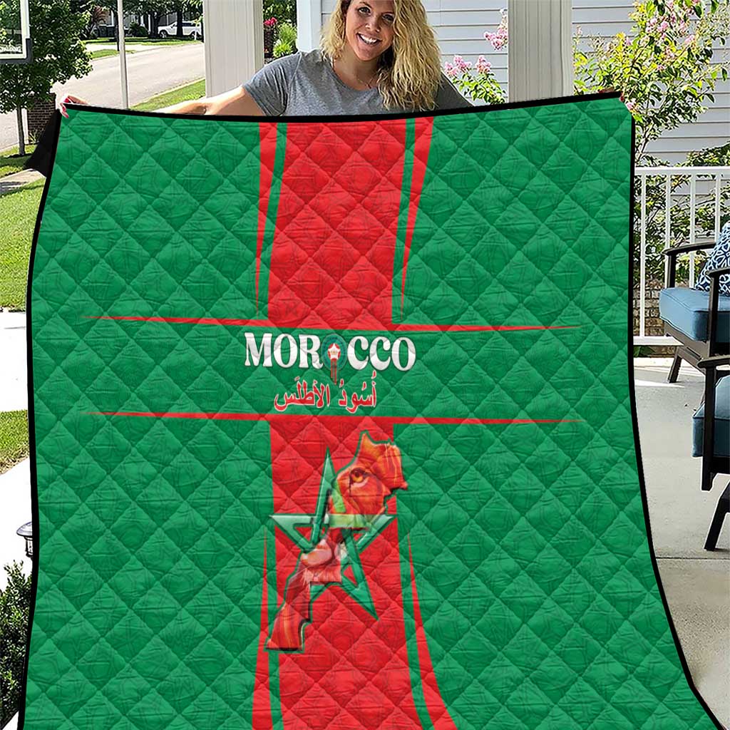 Morocco Football Quilt Go Champions Atlas Lions - Red - Wonder Print Shop