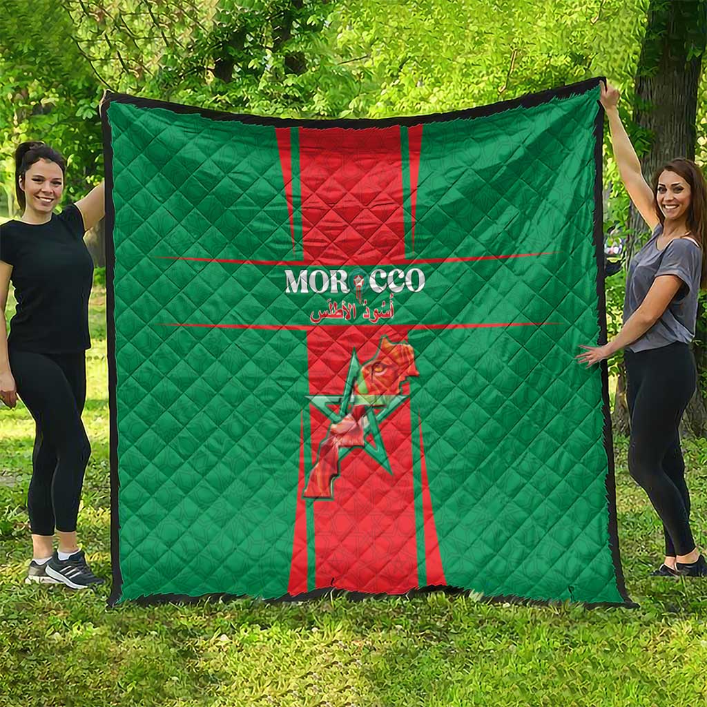 Morocco Football Quilt Go Champions Atlas Lions - Red - Wonder Print Shop