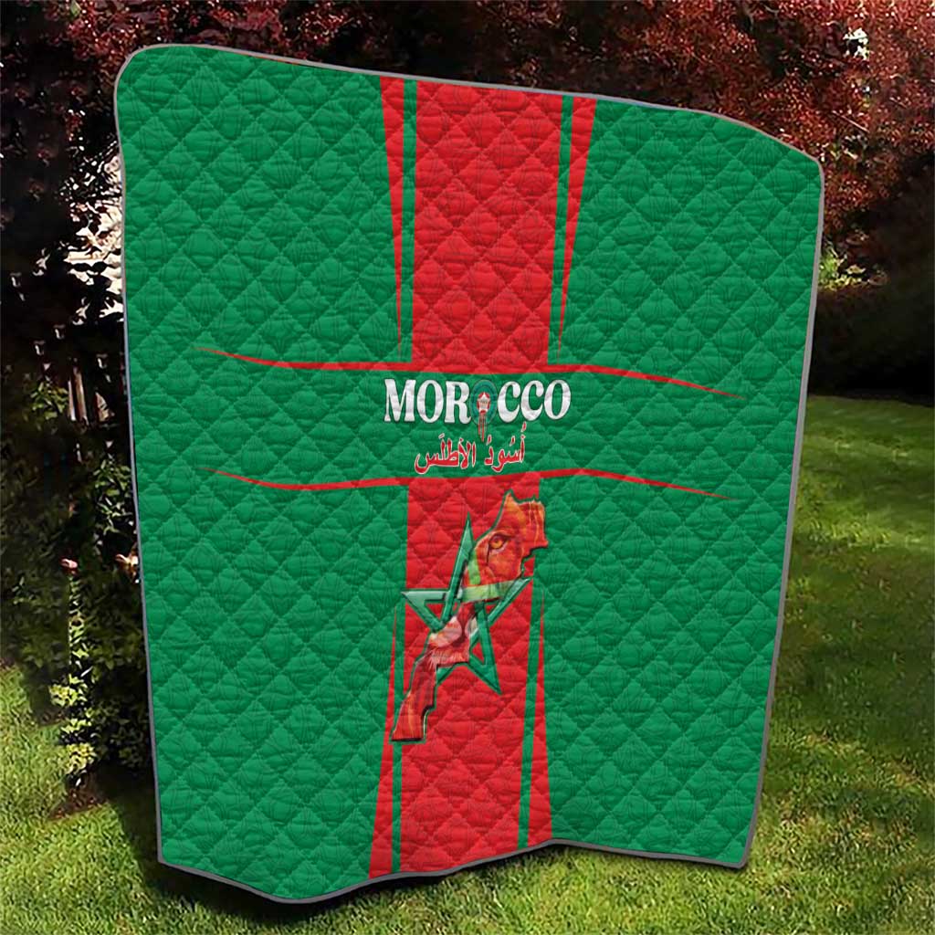 Morocco Football Quilt Go Champions Atlas Lions - Red - Wonder Print Shop