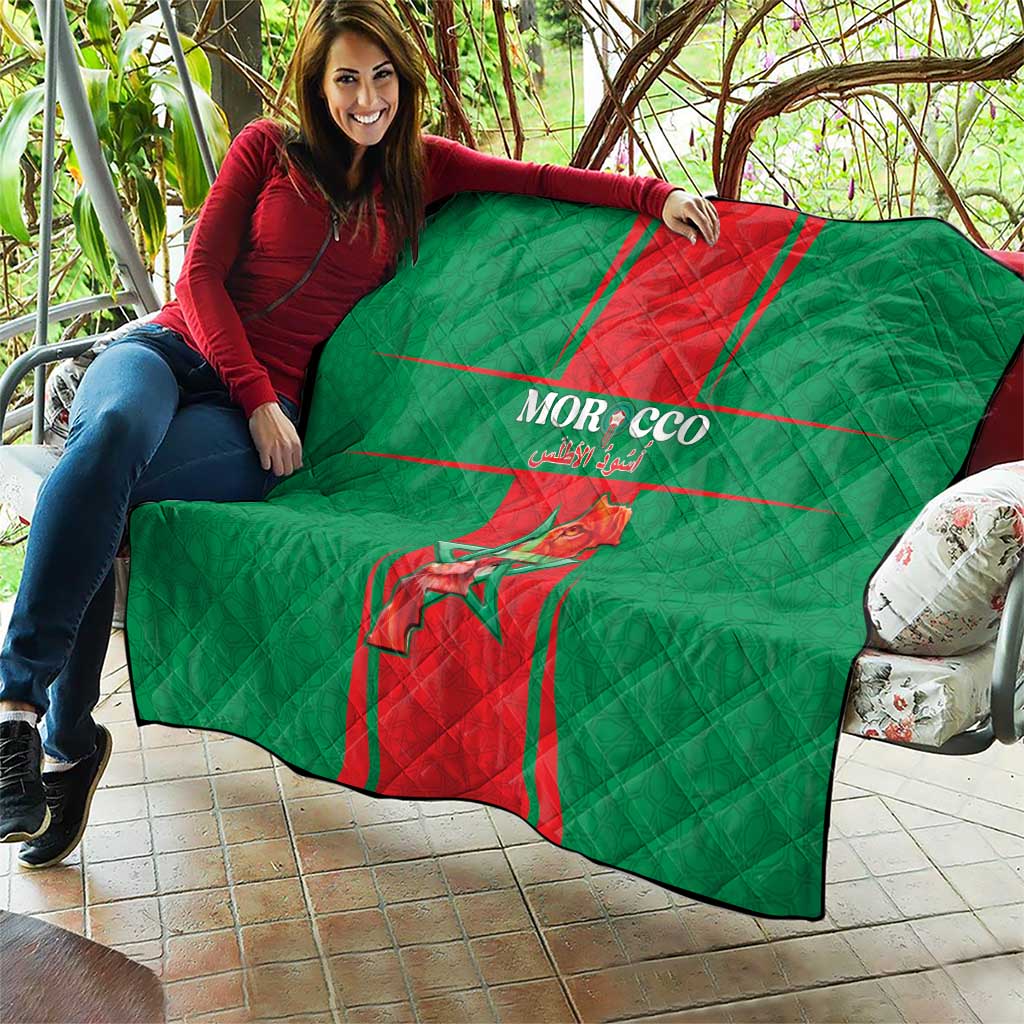 Morocco Football Quilt Go Champions Atlas Lions - Red - Wonder Print Shop