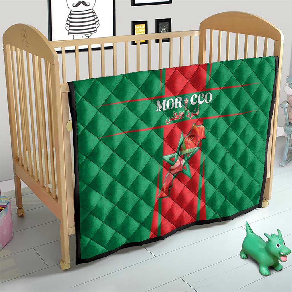 Morocco Football Quilt Go Champions Atlas Lions - Red - Wonder Print Shop
