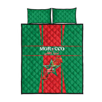 Morocco Football Quilt Bed Set Go Champions Atlas Lions - Red - Wonder Print Shop