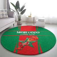 Morocco Football Round Carpet Go Champions Atlas Lions - Red - Wonder Print Shop