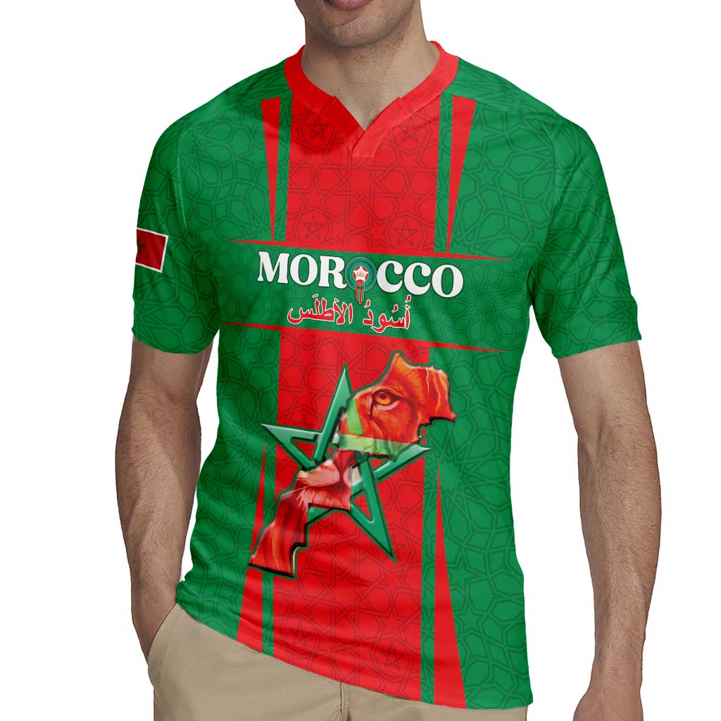 Custom Morocco Football Rugby Jersey Go Champions Atlas Lions - Red - Wonder Print Shop