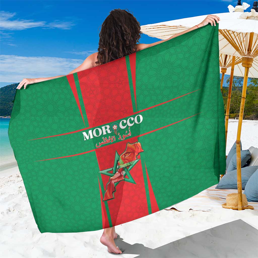 Morocco Football Sarong Go Champions Atlas Lions - Red - Wonder Print Shop