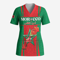 Custom Morocco Football Scrub Top Go Champions Atlas Lions - Red - Wonder Print Shop