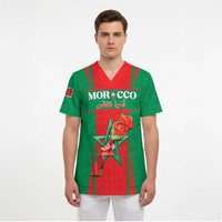 Custom Morocco Football Scrub Top Go Champions Atlas Lions - Red - Wonder Print Shop