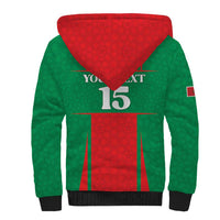 Custom Morocco Football Sherpa Hoodie Go Champions Atlas Lions - Red - Wonder Print Shop