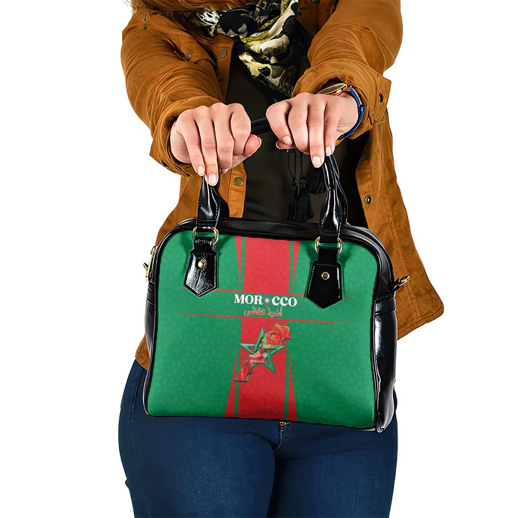 Morocco Football Shoulder Handbag Go Champions Atlas Lions - Red - Wonder Print Shop