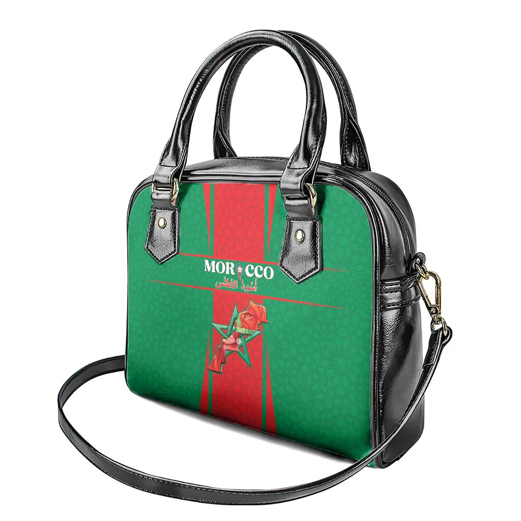 Morocco Football Shoulder Handbag Go Champions Atlas Lions - Red - Wonder Print Shop
