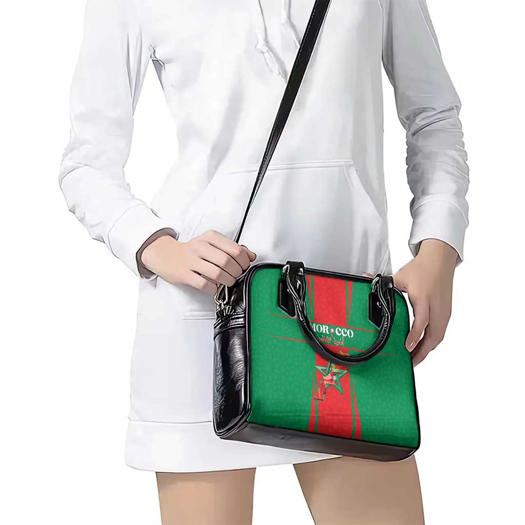 Morocco Football Shoulder Handbag Go Champions Atlas Lions - Red - Wonder Print Shop