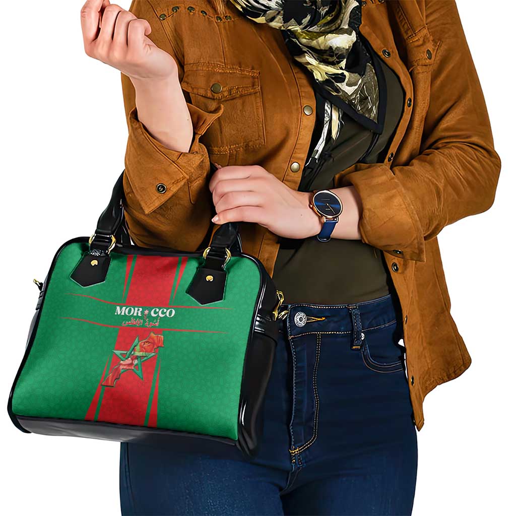 Morocco Football Shoulder Handbag Go Champions Atlas Lions - Red - Wonder Print Shop
