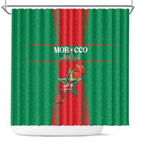 Morocco Football Shower Curtain Go Champions Atlas Lions - Red - Wonder Print Shop