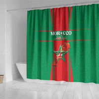 Morocco Football Shower Curtain Go Champions Atlas Lions - Red - Wonder Print Shop