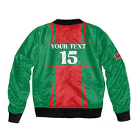 Custom Morocco Football Sleeve Zip Bomber Jacket Go Champions Atlas Lions - Red - Wonder Print Shop