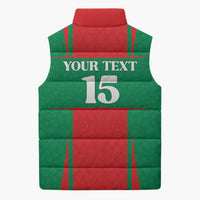 Custom Morocco Football Sleeveless Puffer Jacket Go Champions Atlas Lions - Red - Wonder Print Shop