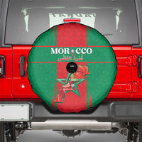 Morocco Football Spare Tire Cover Go Champions Atlas Lions - Red - Wonder Print Shop