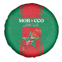 Morocco Football Spare Tire Cover Go Champions Atlas Lions - Red - Wonder Print Shop