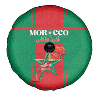 Morocco Football Spare Tire Cover Go Champions Atlas Lions - Red - Wonder Print Shop