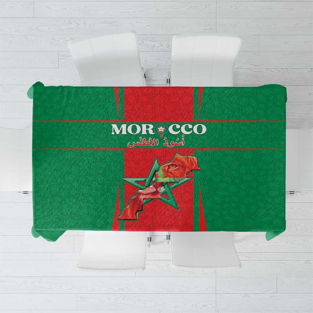 Morocco Football Tablecloth Go Champions Atlas Lions - Red - Wonder Print Shop