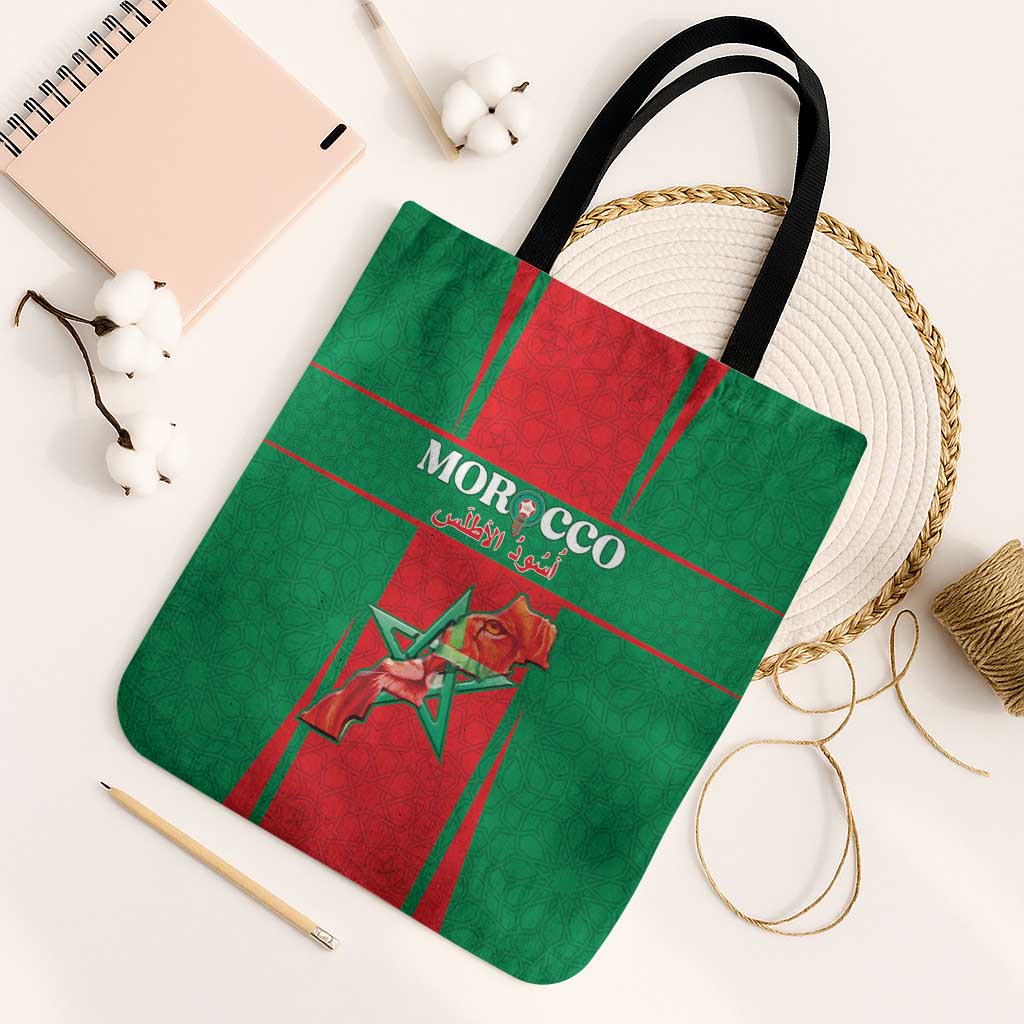 Morocco Football Tote Bag Go Champions Atlas Lions - Red - Wonder Print Shop