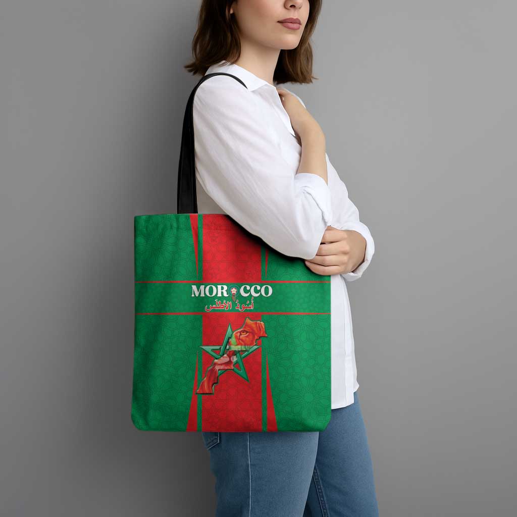 Morocco Football Tote Bag Go Champions Atlas Lions - Red - Wonder Print Shop