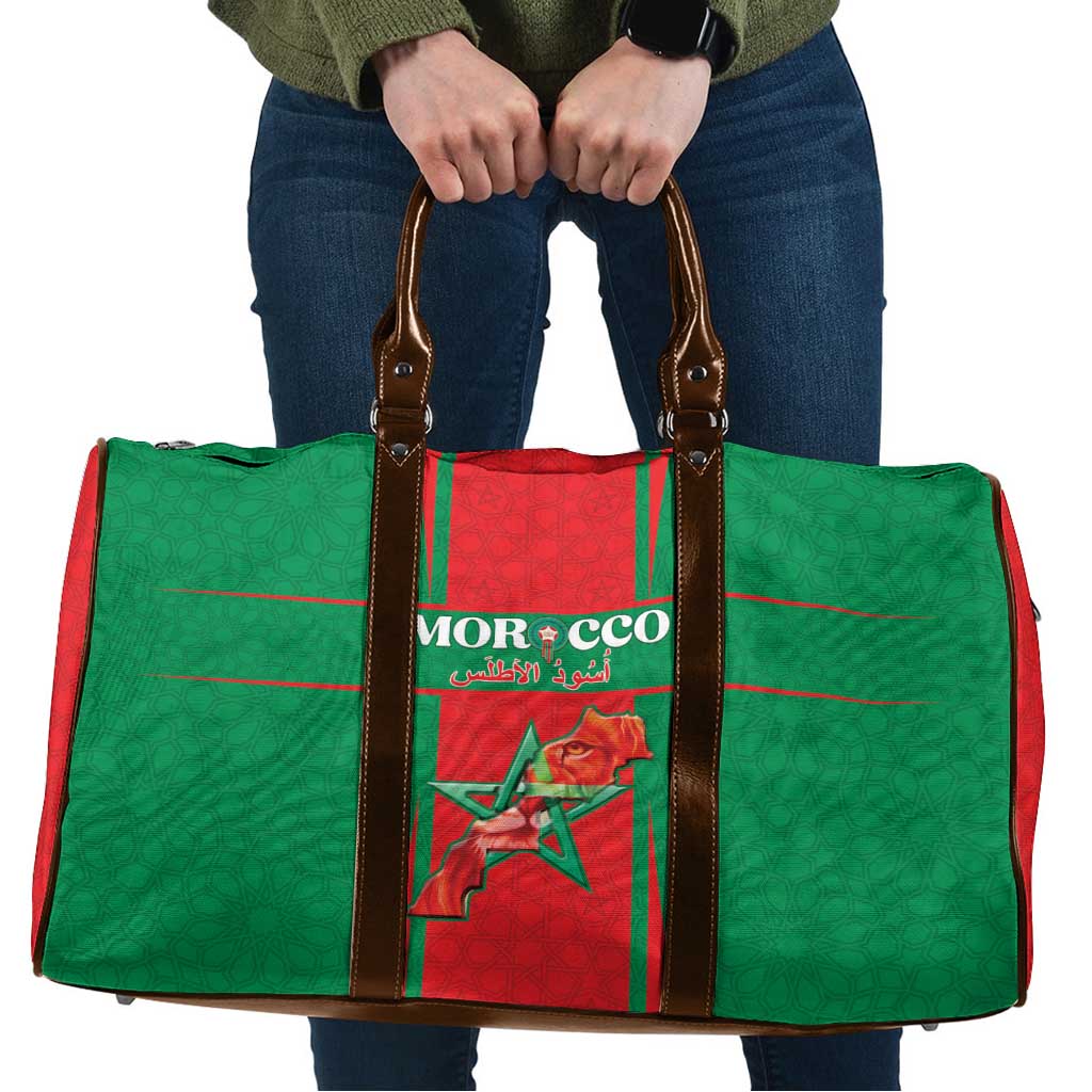 Morocco Football Travel Bag Go Champions Atlas Lions - Red - Wonder Print Shop