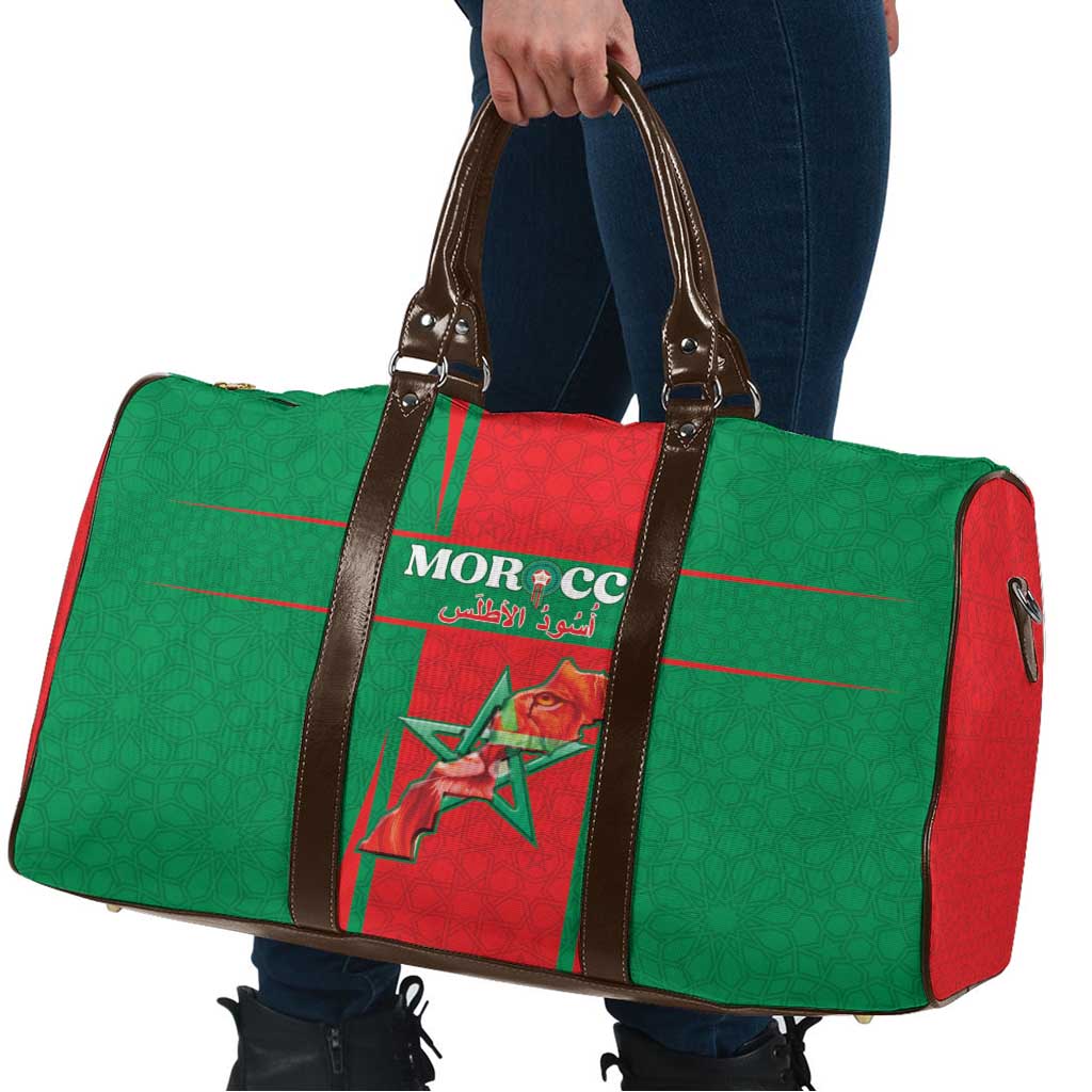 Morocco Football Travel Bag Go Champions Atlas Lions - Red - Wonder Print Shop