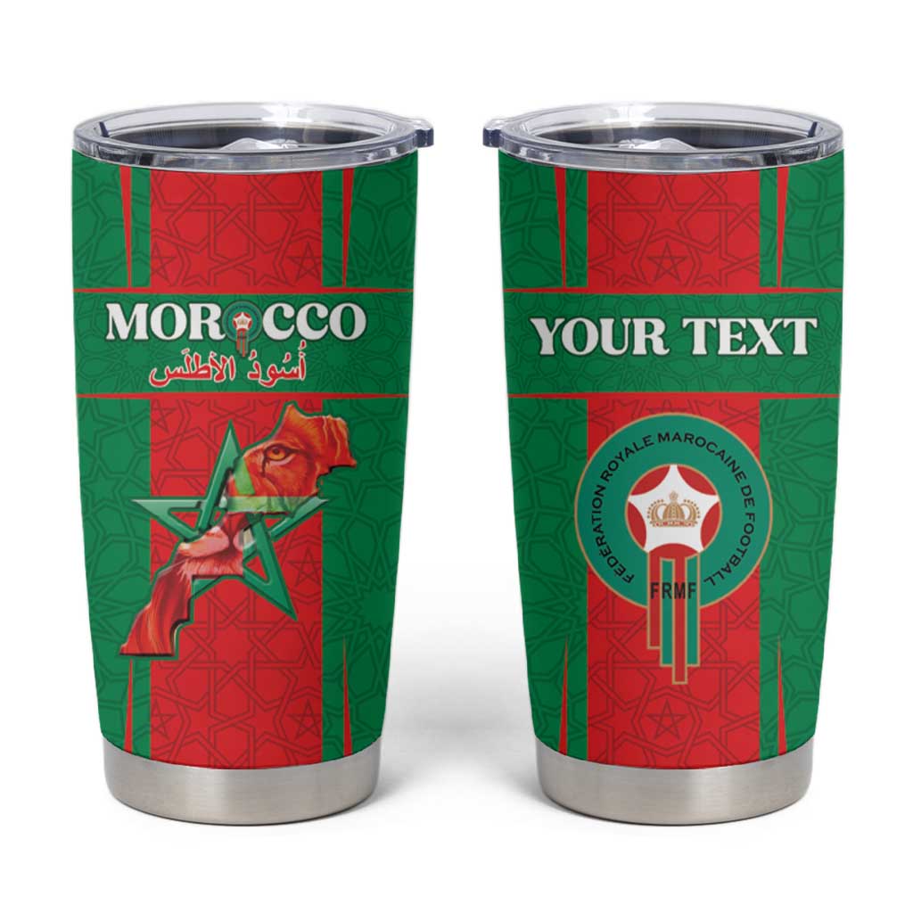 Custom Morocco Football Tumbler Cup Go Champions Atlas Lions - Red - Wonder Print Shop