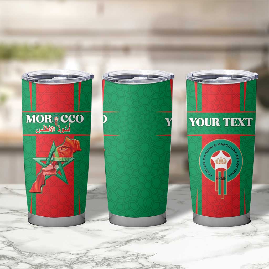 Custom Morocco Football Tumbler Cup Go Champions Atlas Lions - Red - Wonder Print Shop